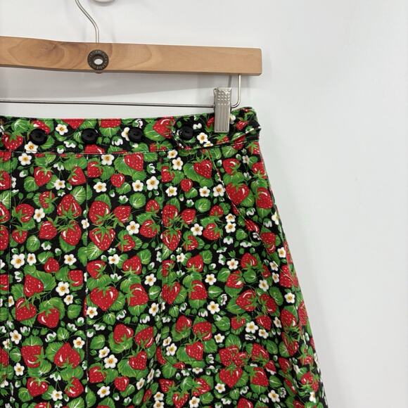 Vintage Upcycled Fruit Skirt Small Strawberry Cottage Indie Twee Rockabilly 90s - Picture 3 of 7